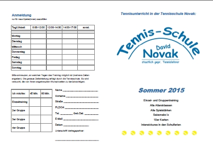 Tennisunterricht Tennisschule Novak Erlangen