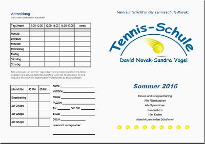 Tennisunterricht Tennisschule Novak Erlangen